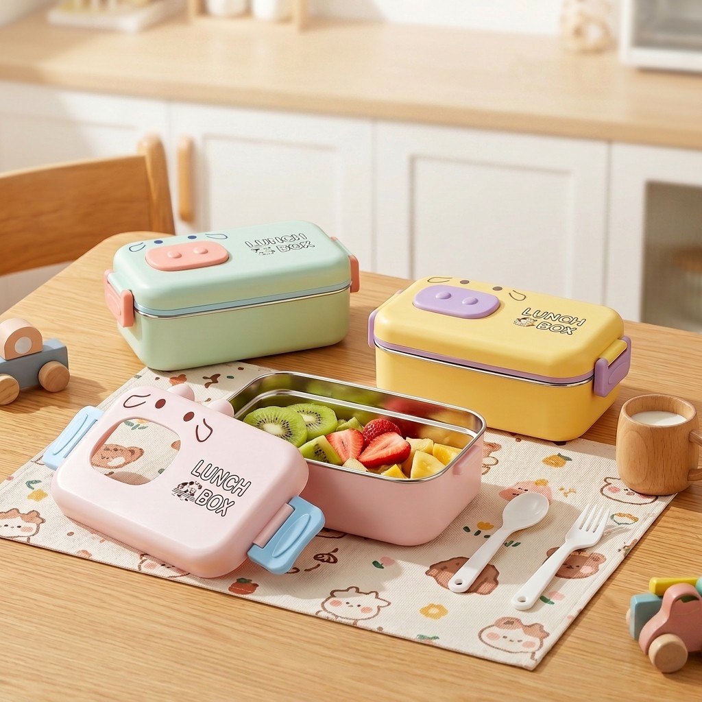 Food Storage With Scoop - 304 Stainless Steel Bento Box Leakproof