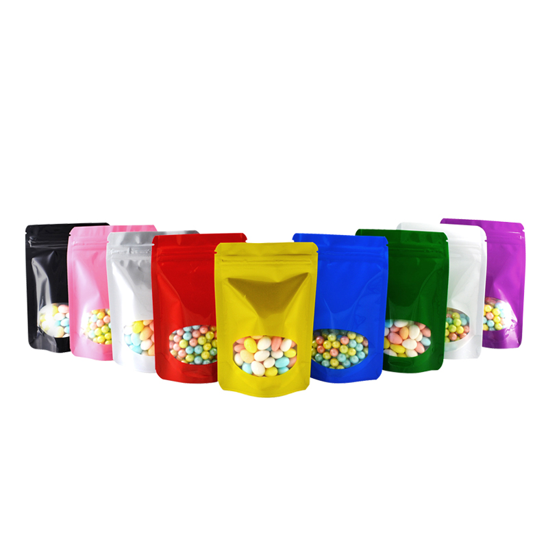 Food Storage Ziploc Bags - 100 Pcs Colored Aluminum Foil Stand