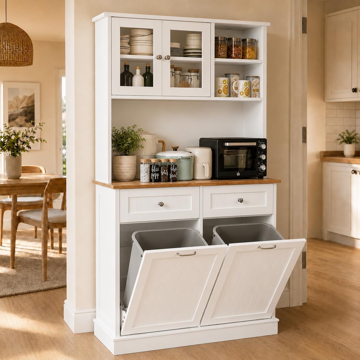Food Storage Without Pantry - Kitchen Pantry Storage Cabinet Wooden Freestanding