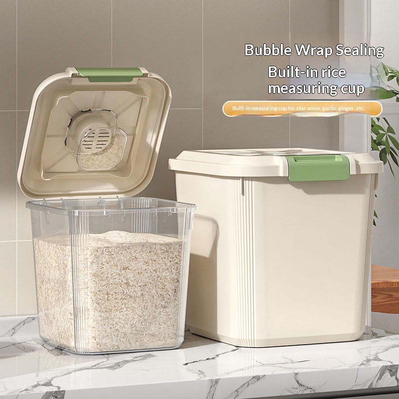 Food Storage On Wheels - 1pc Food-Grade Transparent Rice Dispenser with
