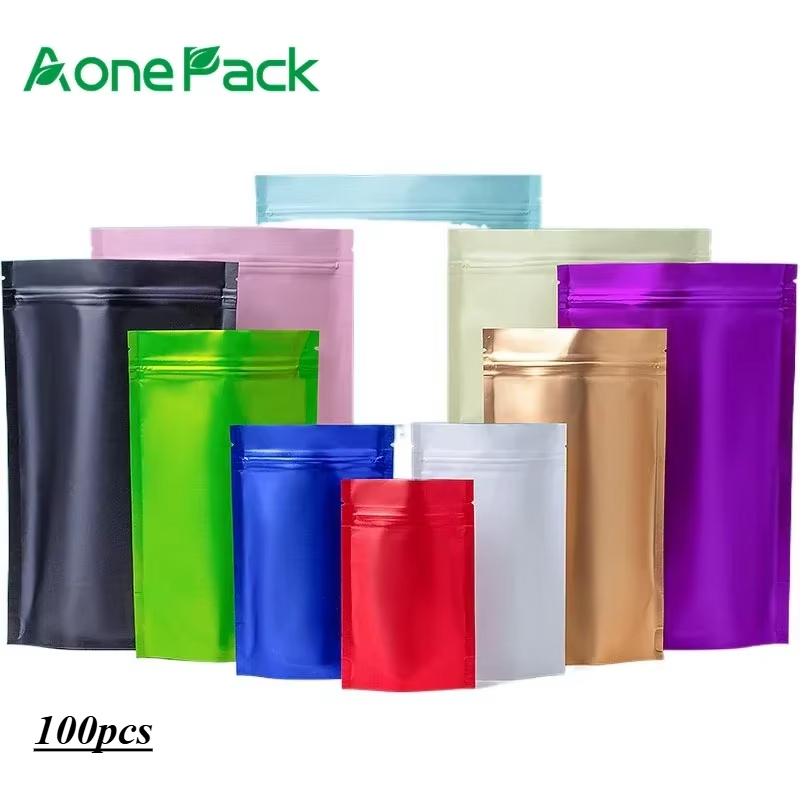 Food Storage Ziploc Bags - 100pcs Custom Matt Finished Seeds Packaging