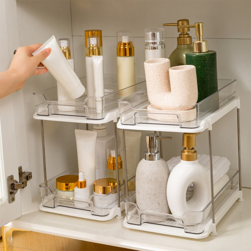 Food Storage Without Pantry - 2-Tier Multi-Purpose Storage Organizer for Under