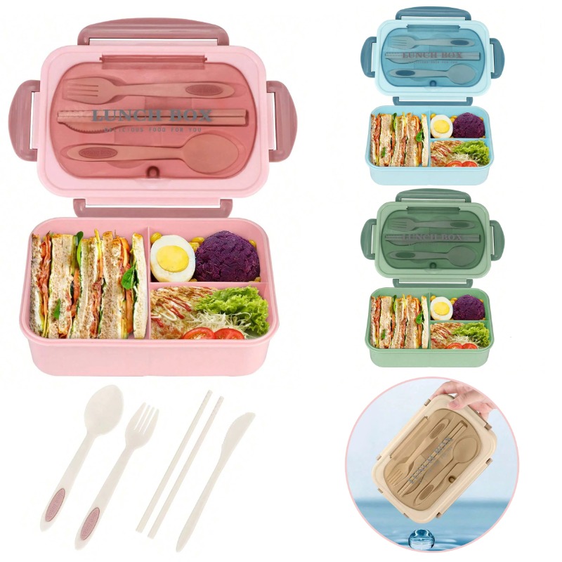 Food Storage With Compartments - 3pcs/1pc Bento Box Adult Lunch Box,
