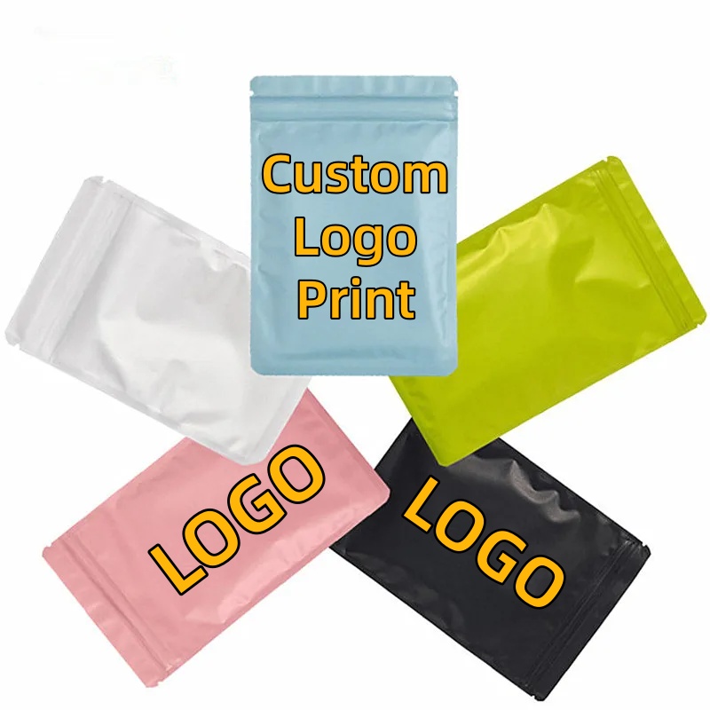 Food Storage Ziploc Bags - 200pcs Frosted Aluminum Foil Flat Ziplock