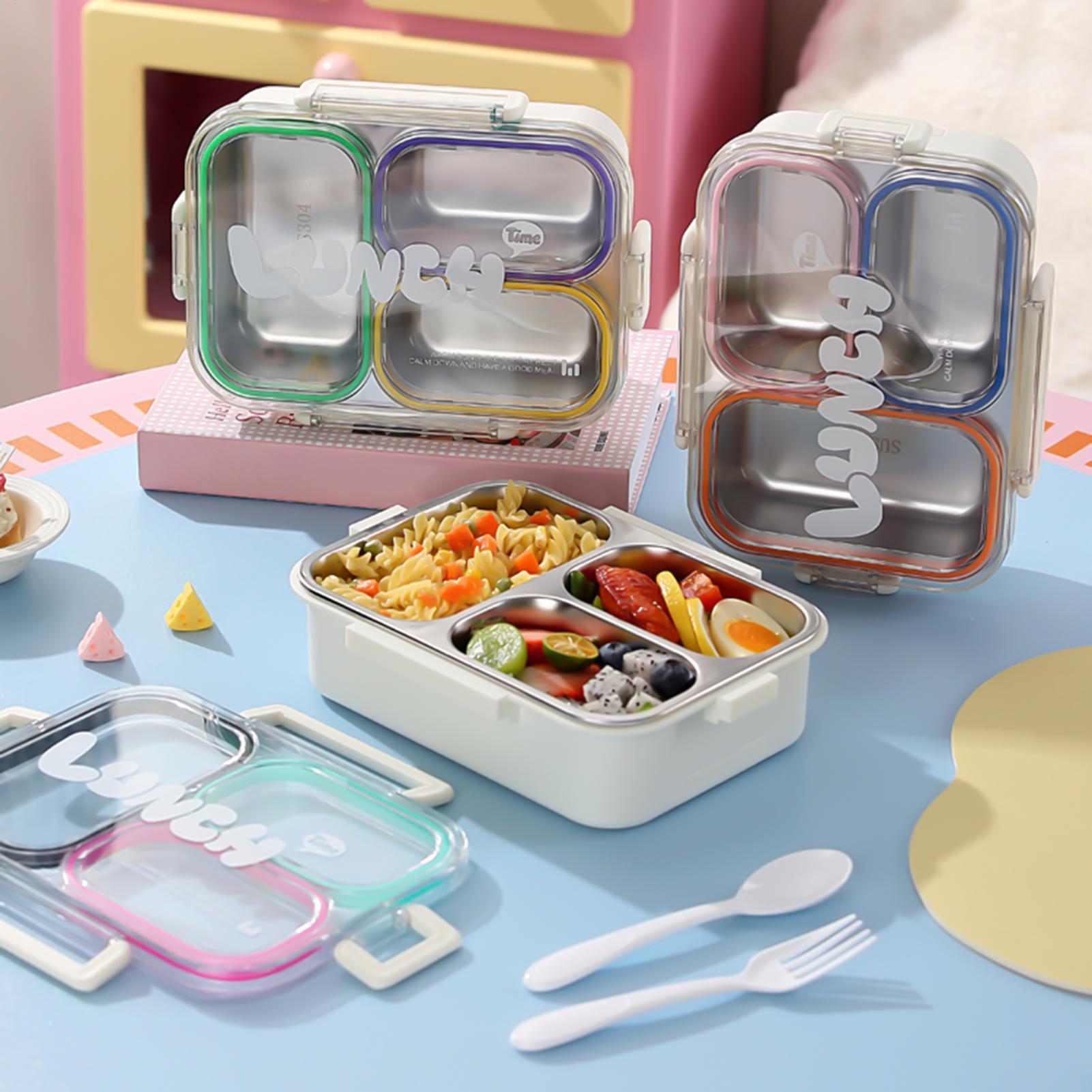 Food Storage With Compartments - Stainless Steel Lunch Box 3 Compartment