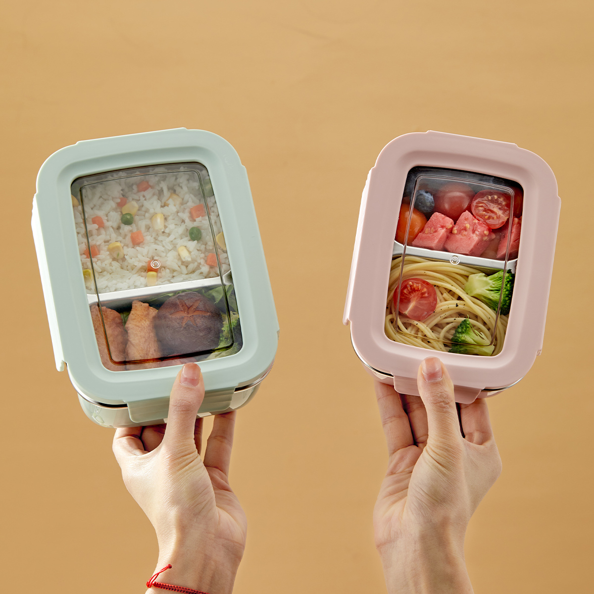 Food Storage With Compartments - Microwave 304 Stainless Steel Compartment Lunch