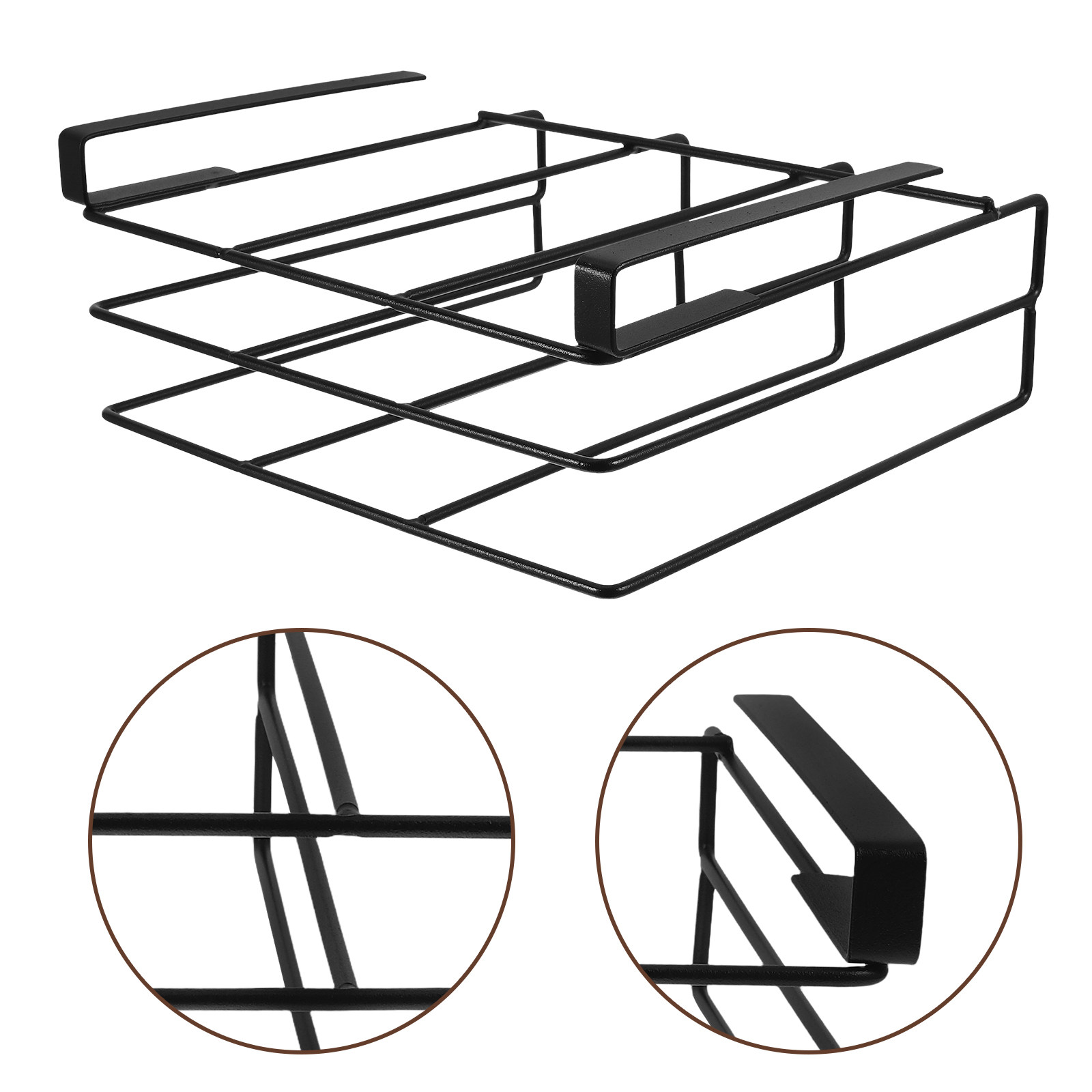 Food Storage Rack - Large Chopping Board Rack Black Hanging