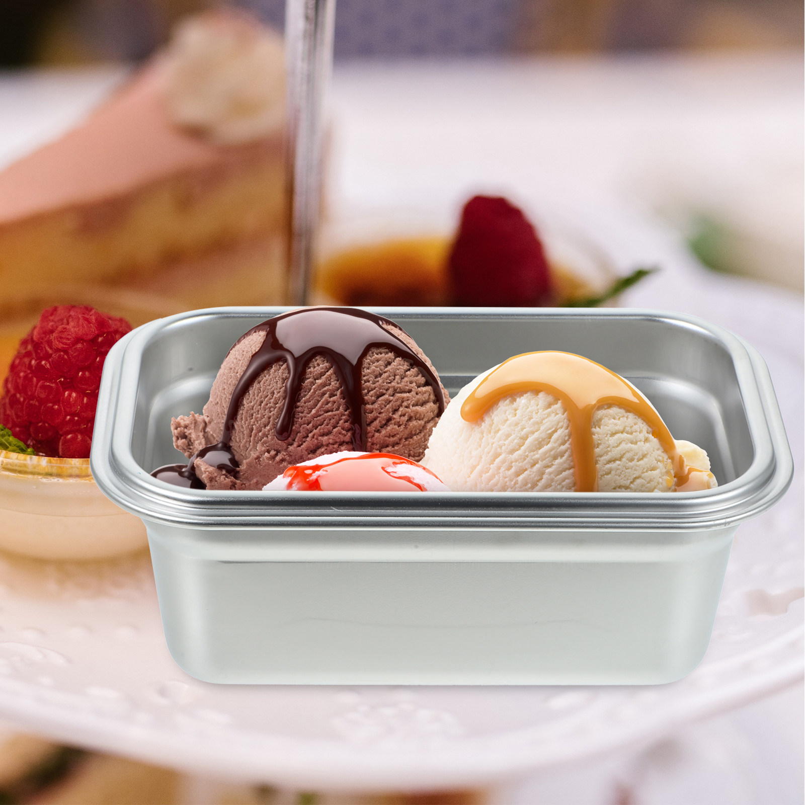 Food Storage For Long Term - Premium Stainless Steel Ice Cream Container
