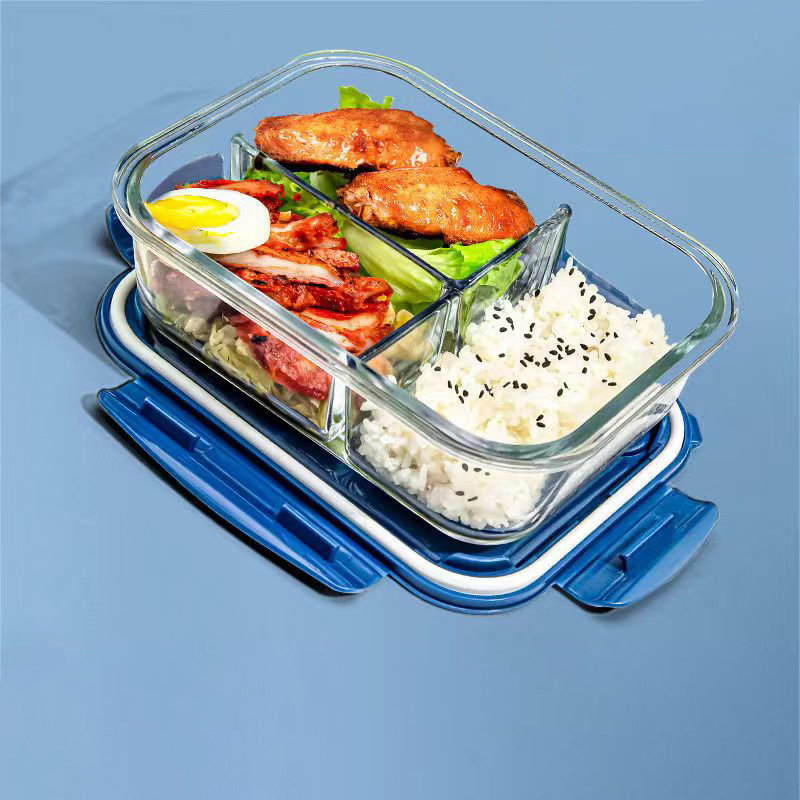 Food Storage With Compartments - New style Lunch Box Glass 1050ml