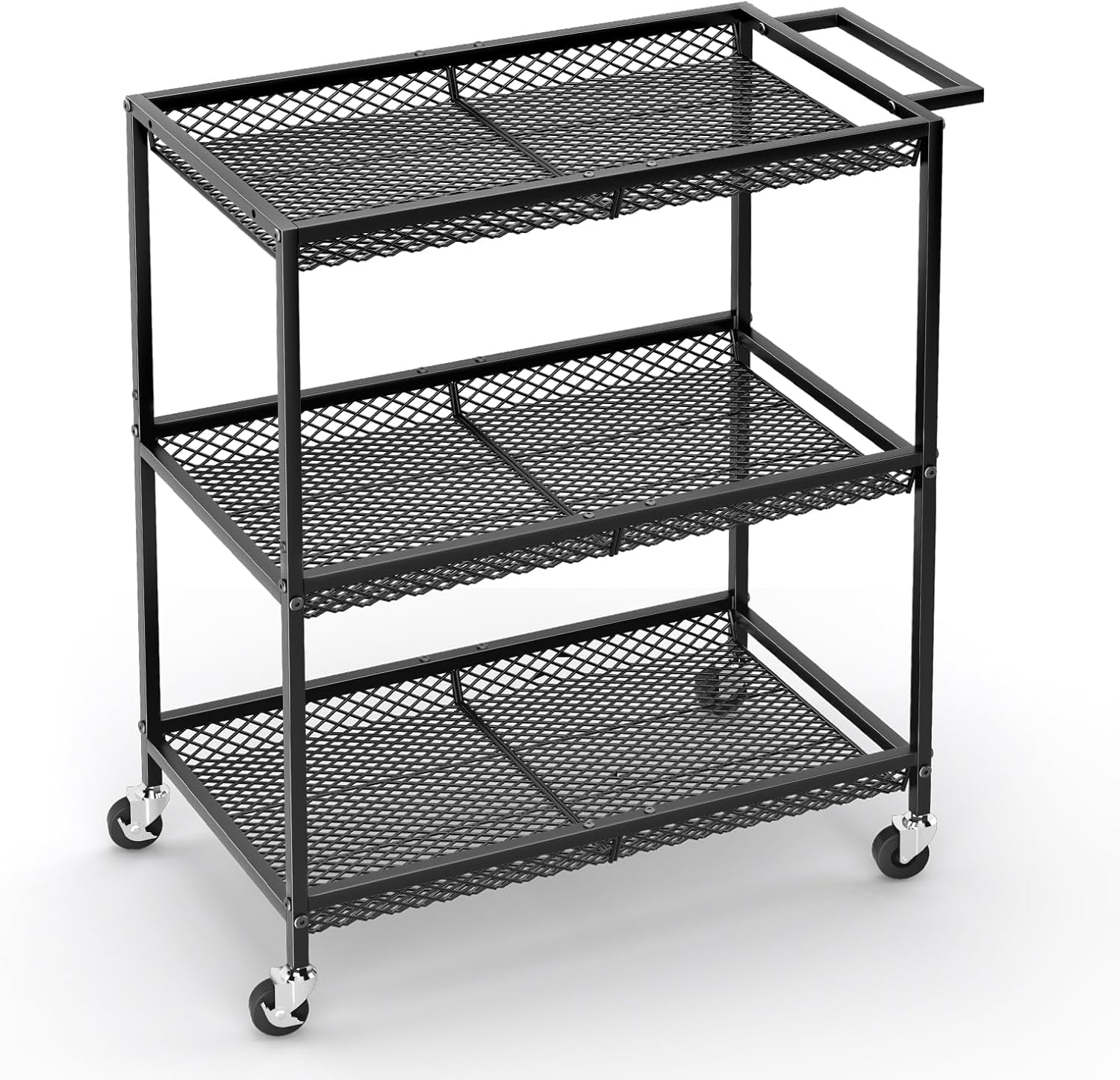Food Storage On Wheels - 3-Tier Heavy Duty Rolling Utility Cart