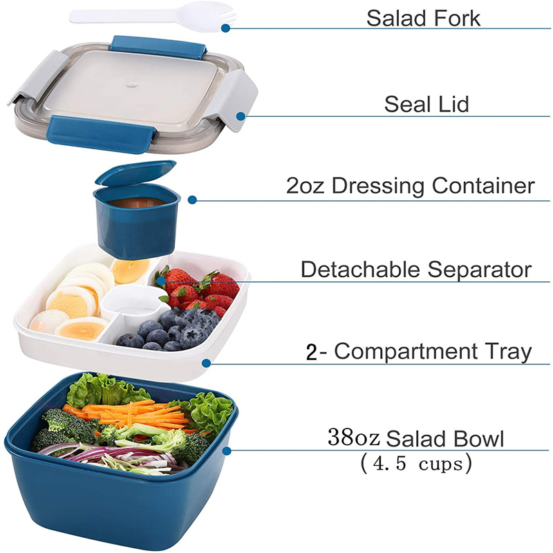 Portable Salad Lunch Container - Food Storage With Compartments ulasan dan harga
