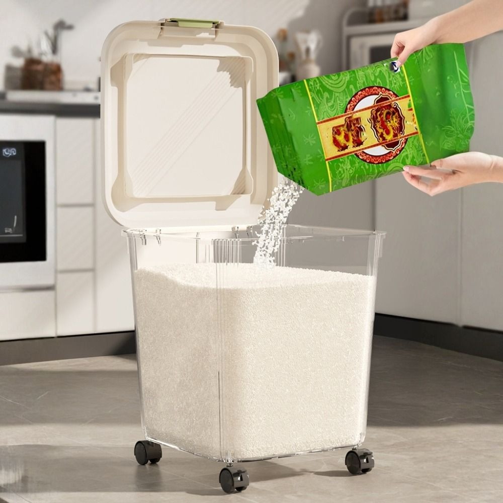 Durable Insect Proof Rice Stor - Food Storage On Wheels ulasan dan harga