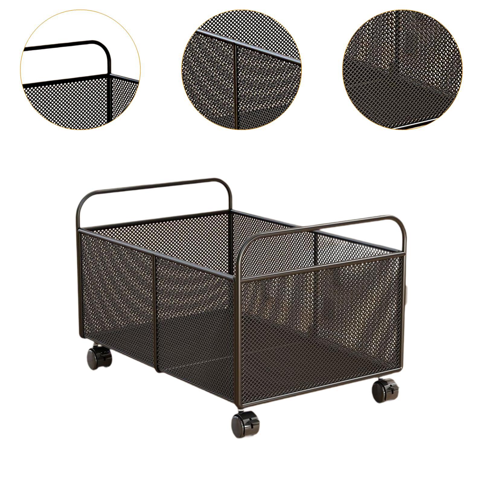 Rustic Iron Mesh Storage Baske - Food Storage On Wheels ulasan dan harga