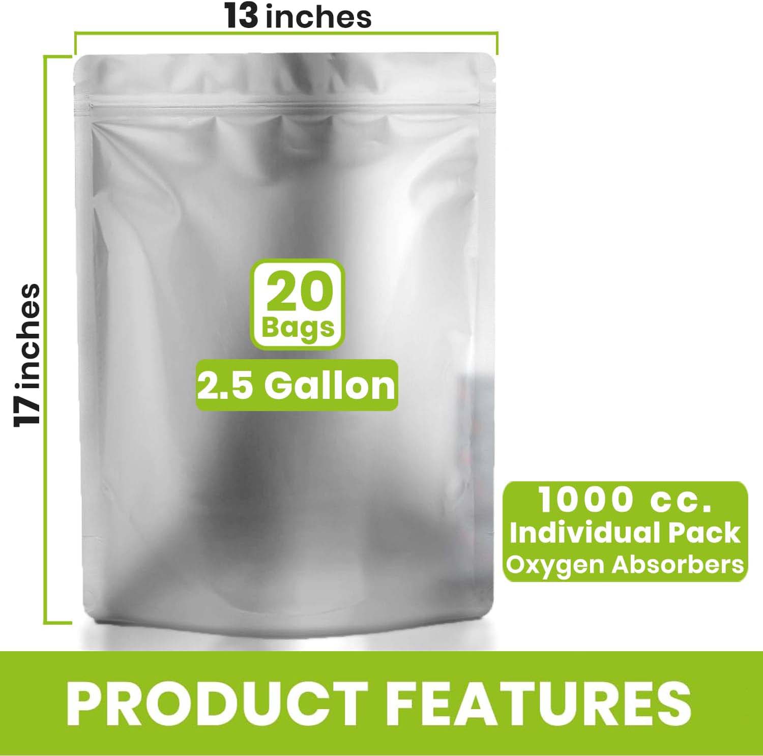 0.25 /1/2.5/ 5 Gallon Silver A - Food Storage For Long Term ulasan dan harga