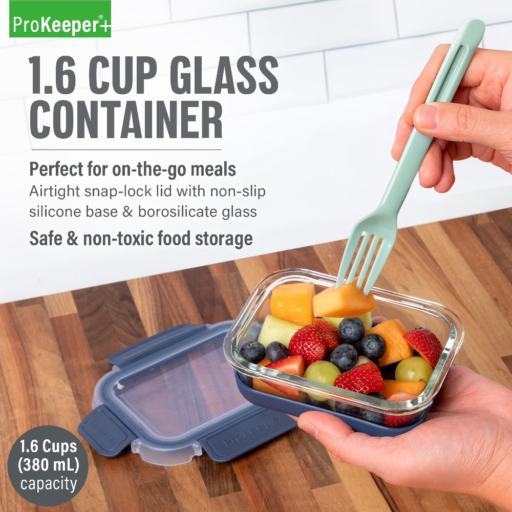 2 Pack 1.6 Cup Glass Food Stor - Food Storage Containers Glass ulasan dan harga
