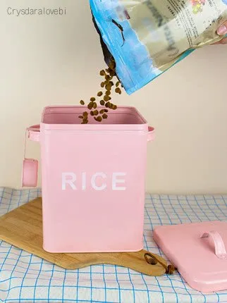 Pink White Kitchen Bathroom La - Food Storage With Scoop ulasan dan harga