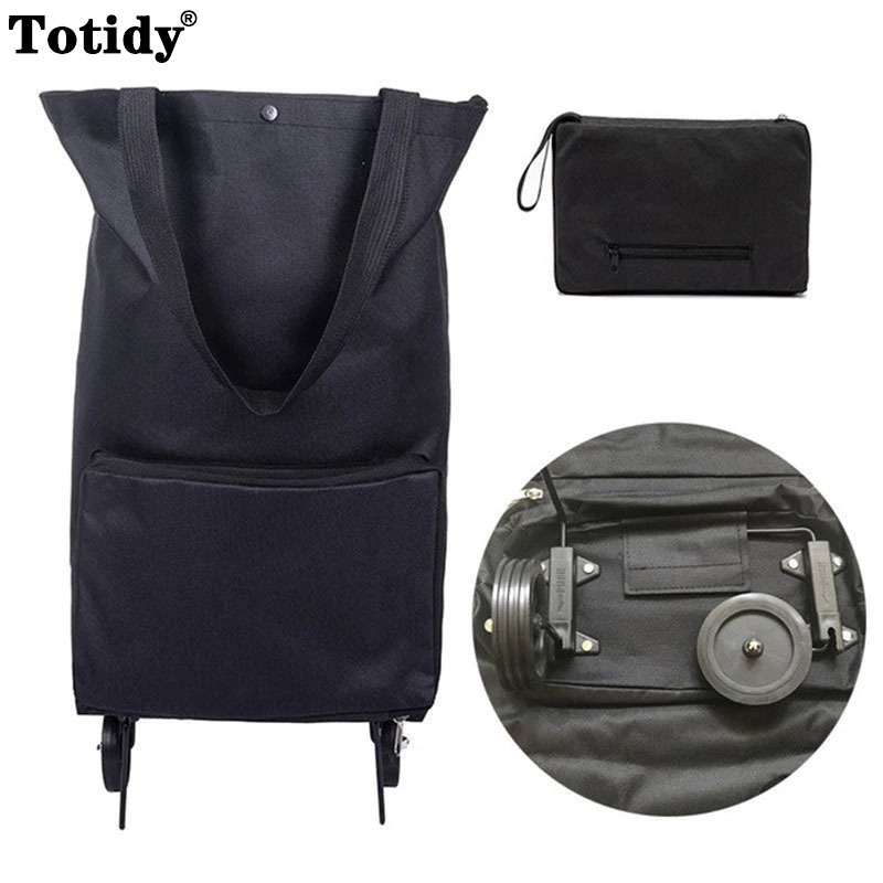 New Folding Shopping Bag On Wh - Food Storage On Wheels ulasan dan harga