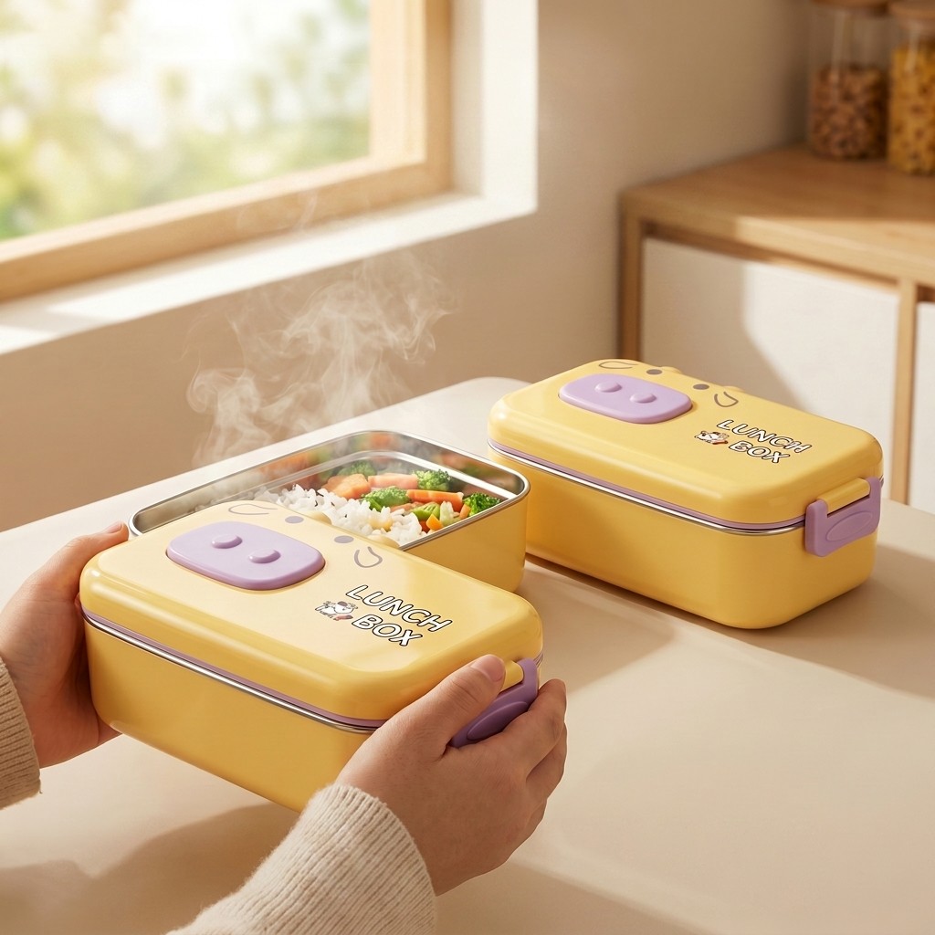 304 Stainless Steel Bento Box  - Food Storage With Scoop ulasan dan harga