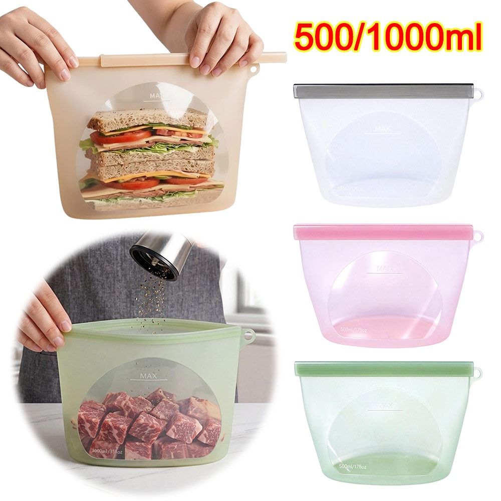 Silicone Food Preservation Bag - Food Storage Ziploc Bags ulasan dan harga