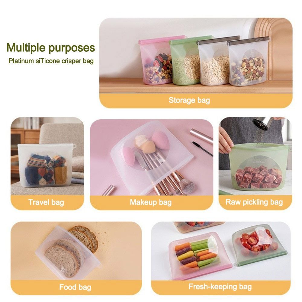 Silicone Food Preservation Bag - Food Storage Ziploc Bags ulasan dan harga