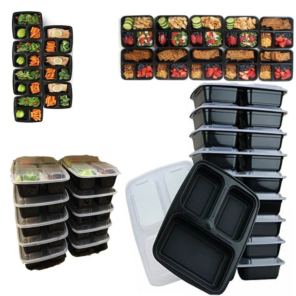 7 Pack 3 Compartment Meal Prep - Food Storage With Compartments ulasan dan harga