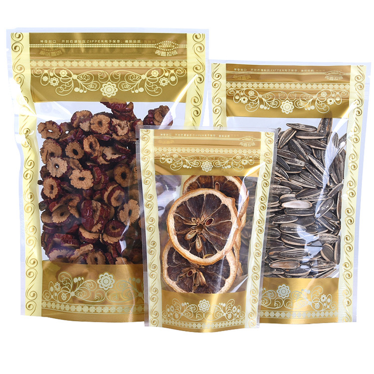 100PCS Stand-up Plastic Gold Z - Food Storage Ziploc Bags ulasan dan harga