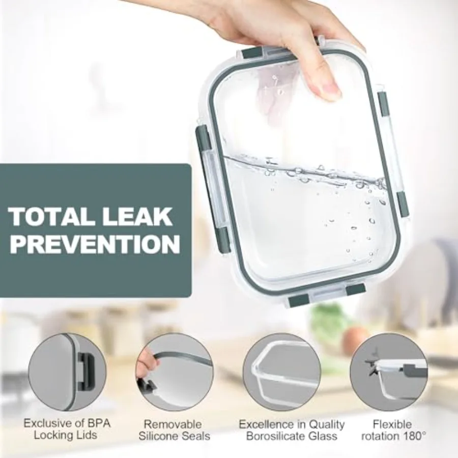 10 Pack Glass Meal Prep Contai - Food Storage Containers Glass ulasan dan harga