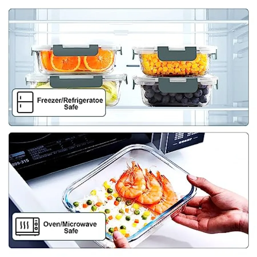 10 Pack Glass Meal Prep Contai - Food Storage Containers Glass ulasan dan harga
