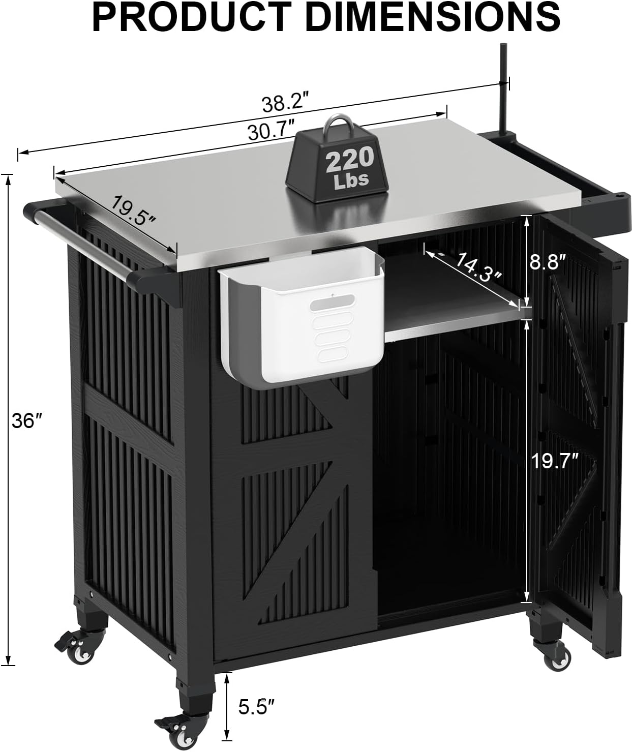 Outdoor Grill Cart With Storag - Food Storage On Wheels ulasan dan harga
