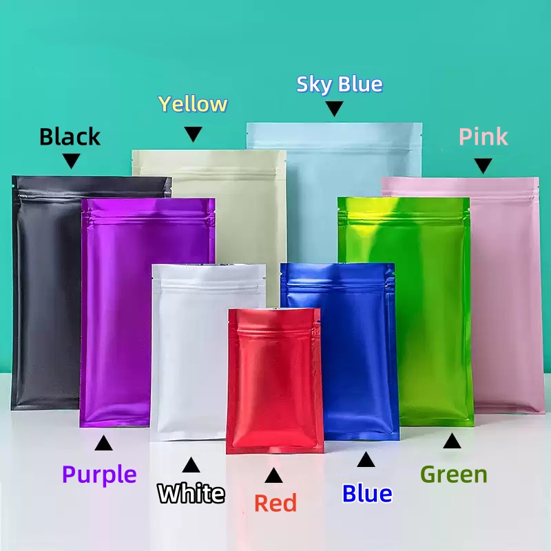 100 pcs Colorful Top Feed Foil - Food Storage Ziploc Bags ulasan dan harga