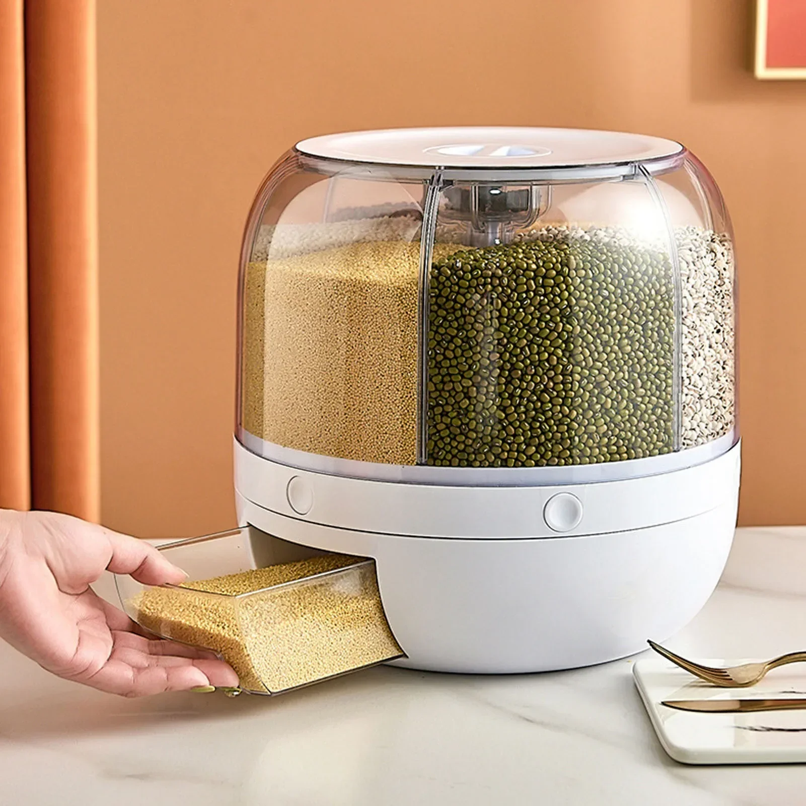 6-Compartment 360° Rotating Ai - Food Storage With Compartments ulasan dan harga