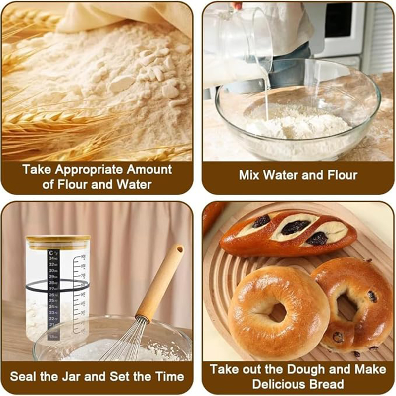 Sourdough Starter Jar Kit Sour - Food Storage Containers Glass ulasan dan harga