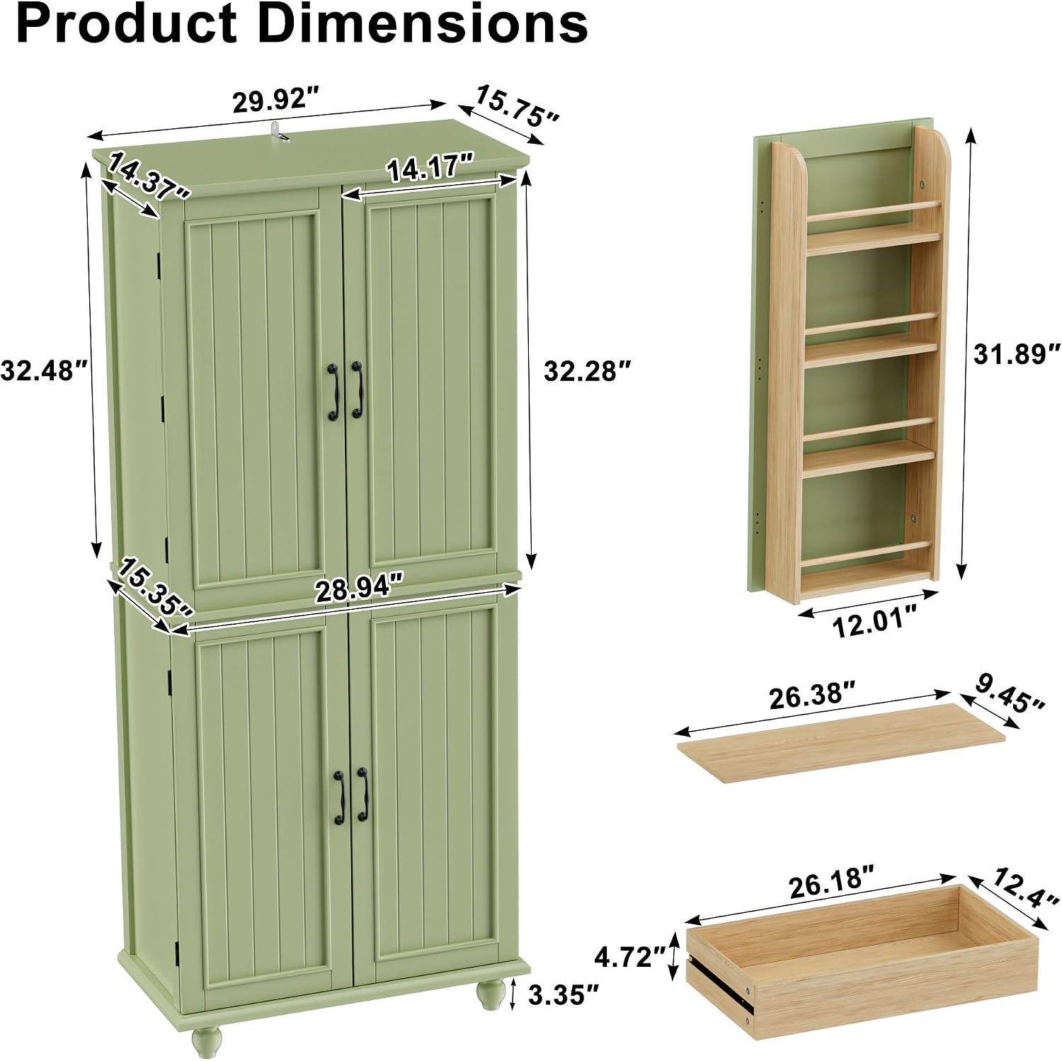 69 Inch Tall Farmhouse Kitchen - Food Storage Without Pantry ulasan dan harga