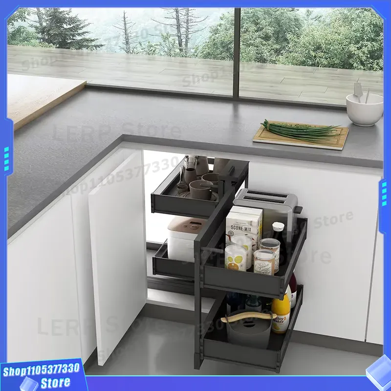 Double Pull Out Kitchen Cabine - Food Storage Without Pantry ulasan dan harga