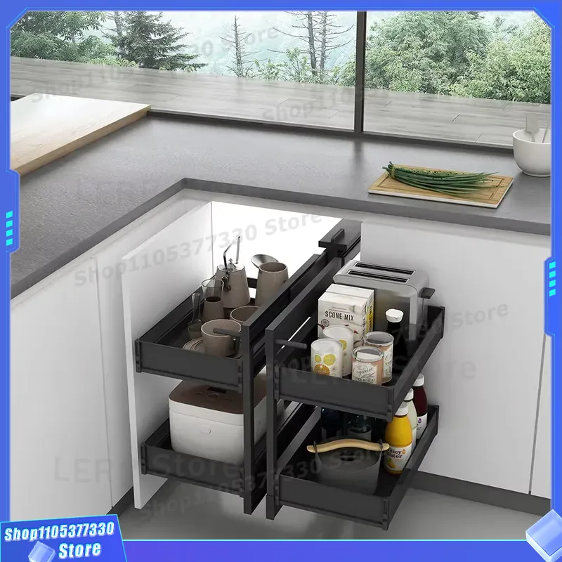 Double Pull Out Kitchen Cabine - Food Storage Without Pantry ulasan dan harga
