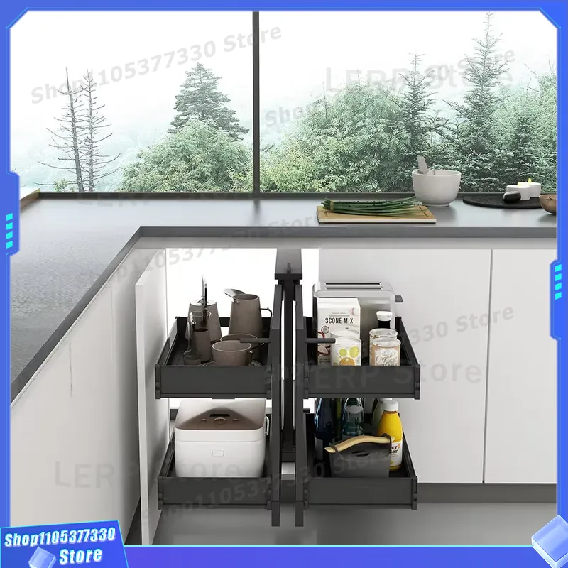 Double Pull Out Kitchen Cabine - Food Storage Without Pantry ulasan dan harga