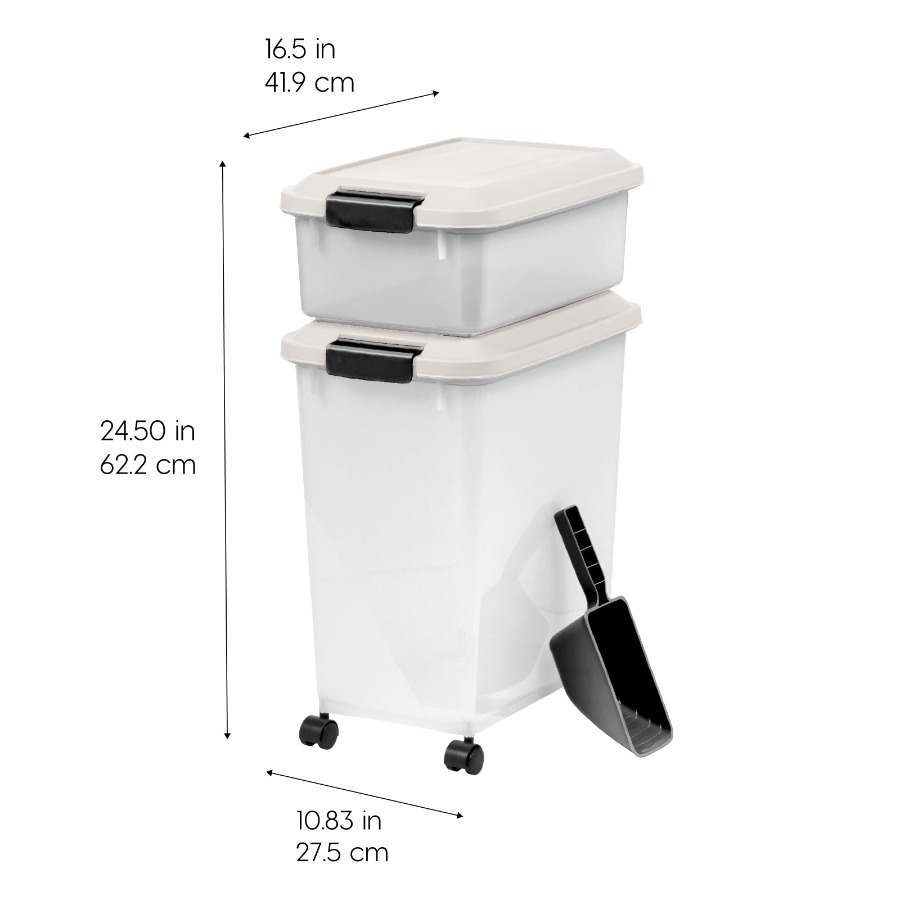 IRIS 41 Lbs. Airtight Pet Food - Food Storage With Scoop ulasan dan harga