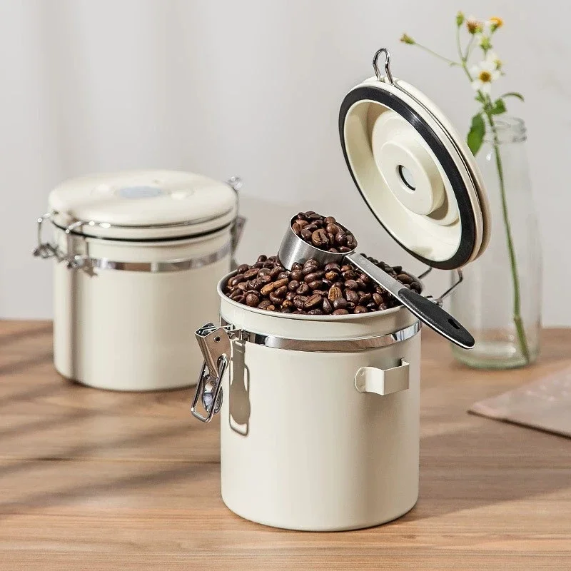 304 Stainless Steel Coffee Bea - Food Storage With Scoop ulasan dan harga