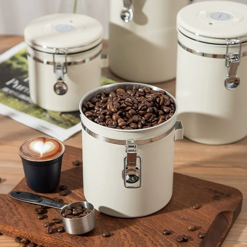 304 Stainless Steel Coffee Bea - Food Storage With Scoop ulasan dan harga