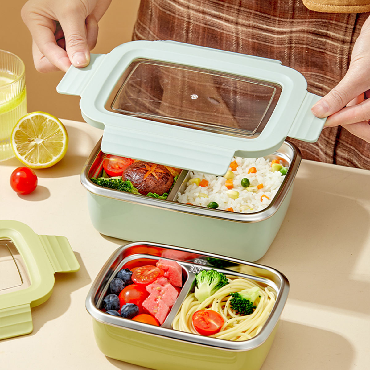 Microwave 304 Stainless Steel  - Food Storage With Compartments ulasan dan harga