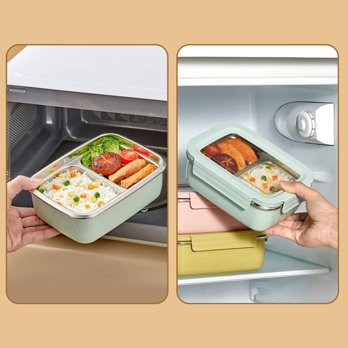 Microwave 304 Stainless Steel  - Food Storage With Compartments ulasan dan harga