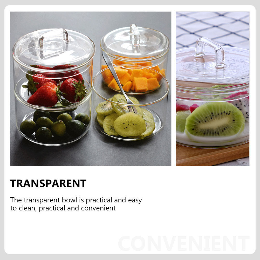 1Set Clear Glass Storage Bowl  - Food Storage Containers Glass ulasan dan harga