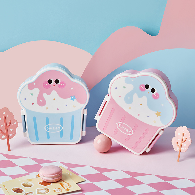 Cute Bento Lunch Box School He - Food Storage With Compartments ulasan dan harga
