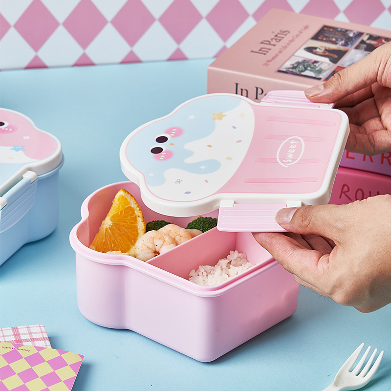 Cute Bento Lunch Box School He - Food Storage With Compartments ulasan dan harga