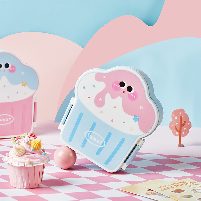 Cute Bento Lunch Box School He - Food Storage With Compartments ulasan dan harga