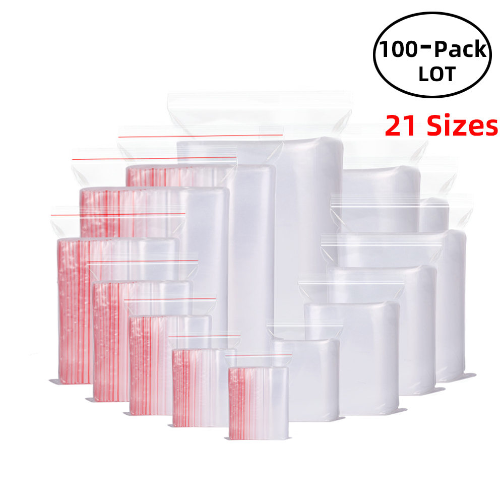 100PCS/Pack Resealable Zip Loc - Food Storage Ziploc Bags ulasan dan harga