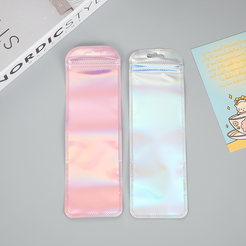 50pcs Long Holographic Packagi - Food Storage Ziploc Bags ulasan dan harga