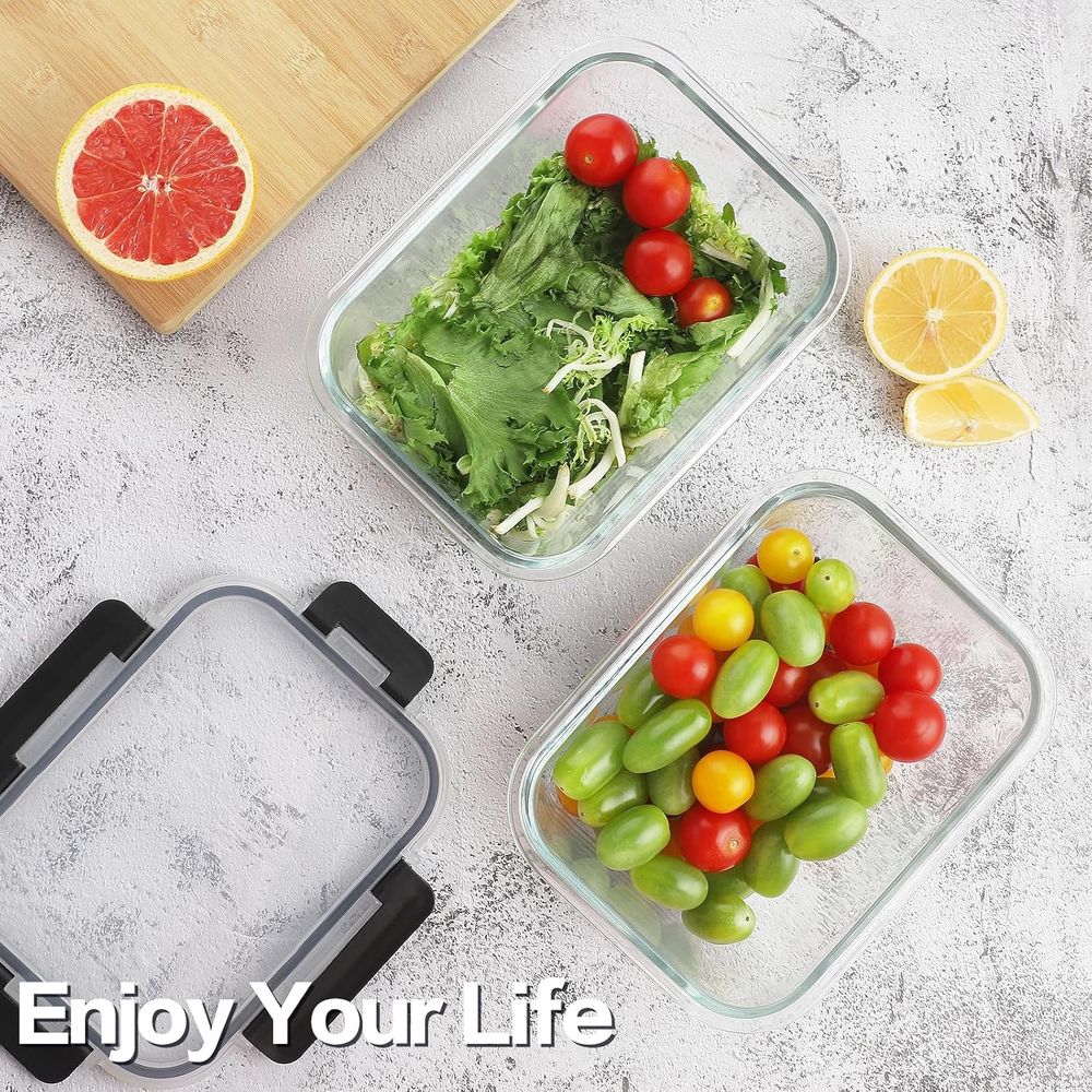 4-Piece 63oz Glass Food Storag - Food Storage Containers Glass ulasan dan harga
