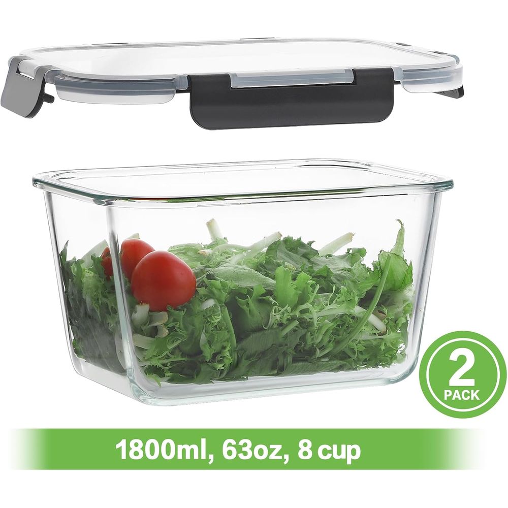 4-Piece 63oz Glass Food Storag - Food Storage Containers Glass ulasan dan harga