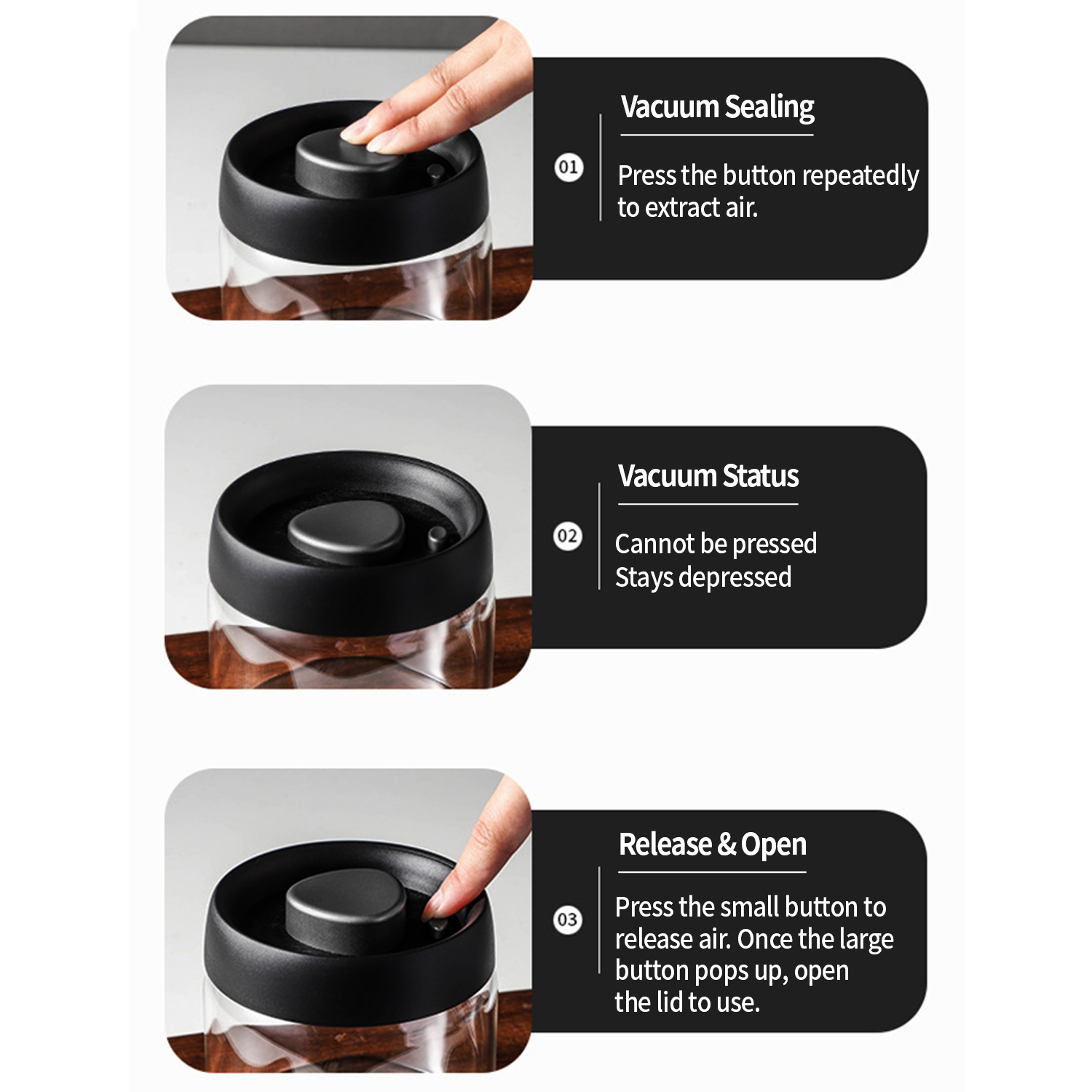 OANKR Vacuum Coffee Canister 5 - Food Storage Containers Glass ulasan dan harga